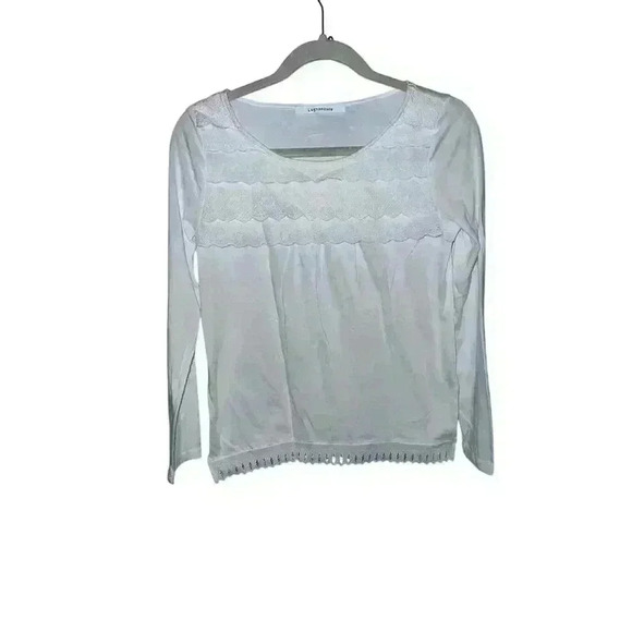 Lugnoncure white long sleeve  size m Casual Round Neck Normcore - Picture 1 of 7
